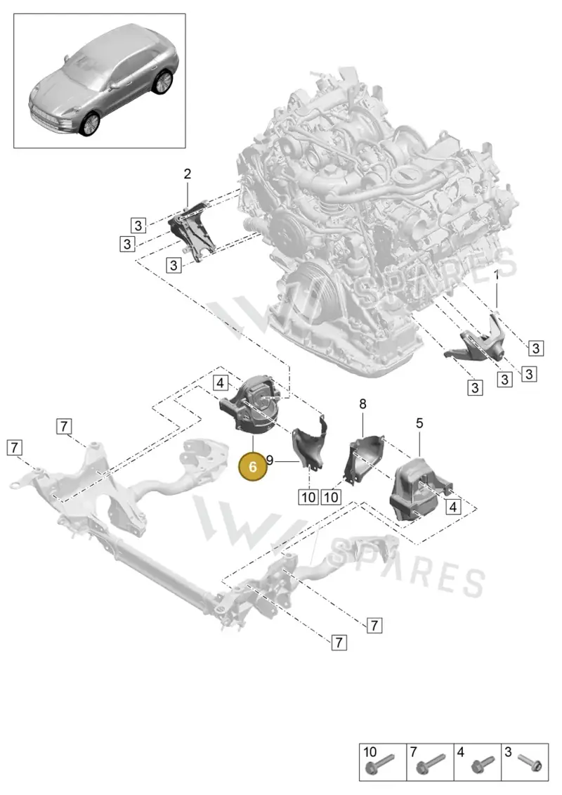 PAC199381A — Porsche Macan (2018-2022) diagram p52109010, position 6