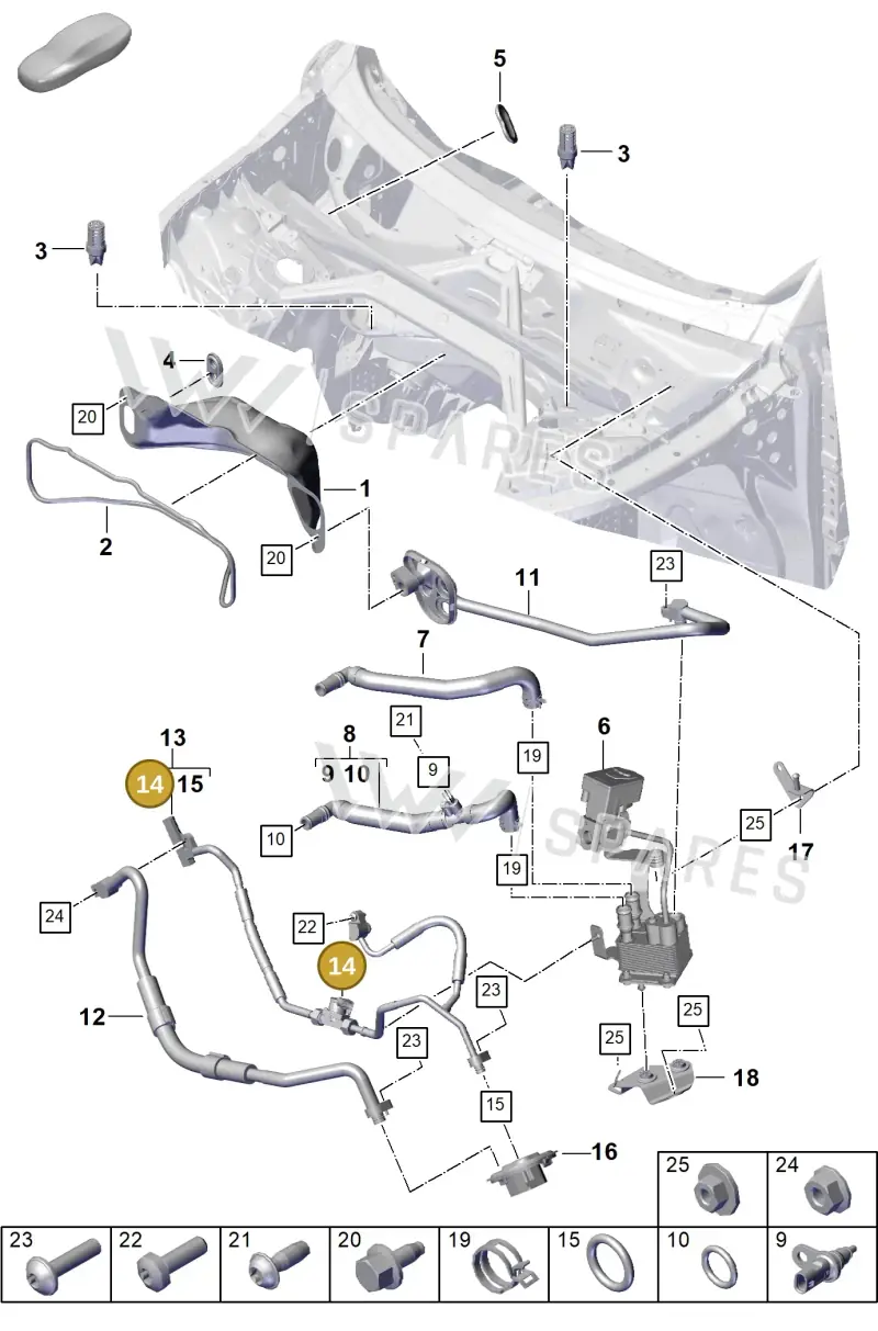 PAC260696 — Porsche Cayenne Coupe (2023-2023) diagram p60815000, position 14