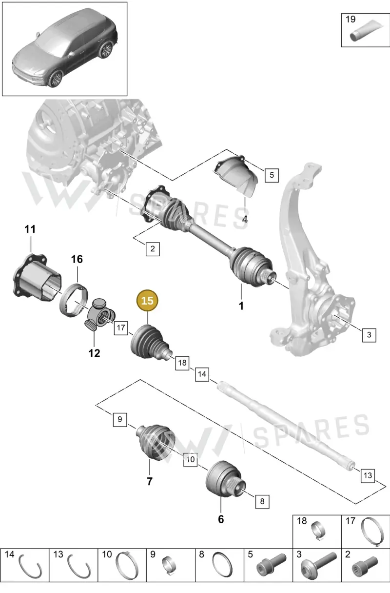 PAC407283 — Porsche Cayenne (2017-2023) diagram p51401030, position 15