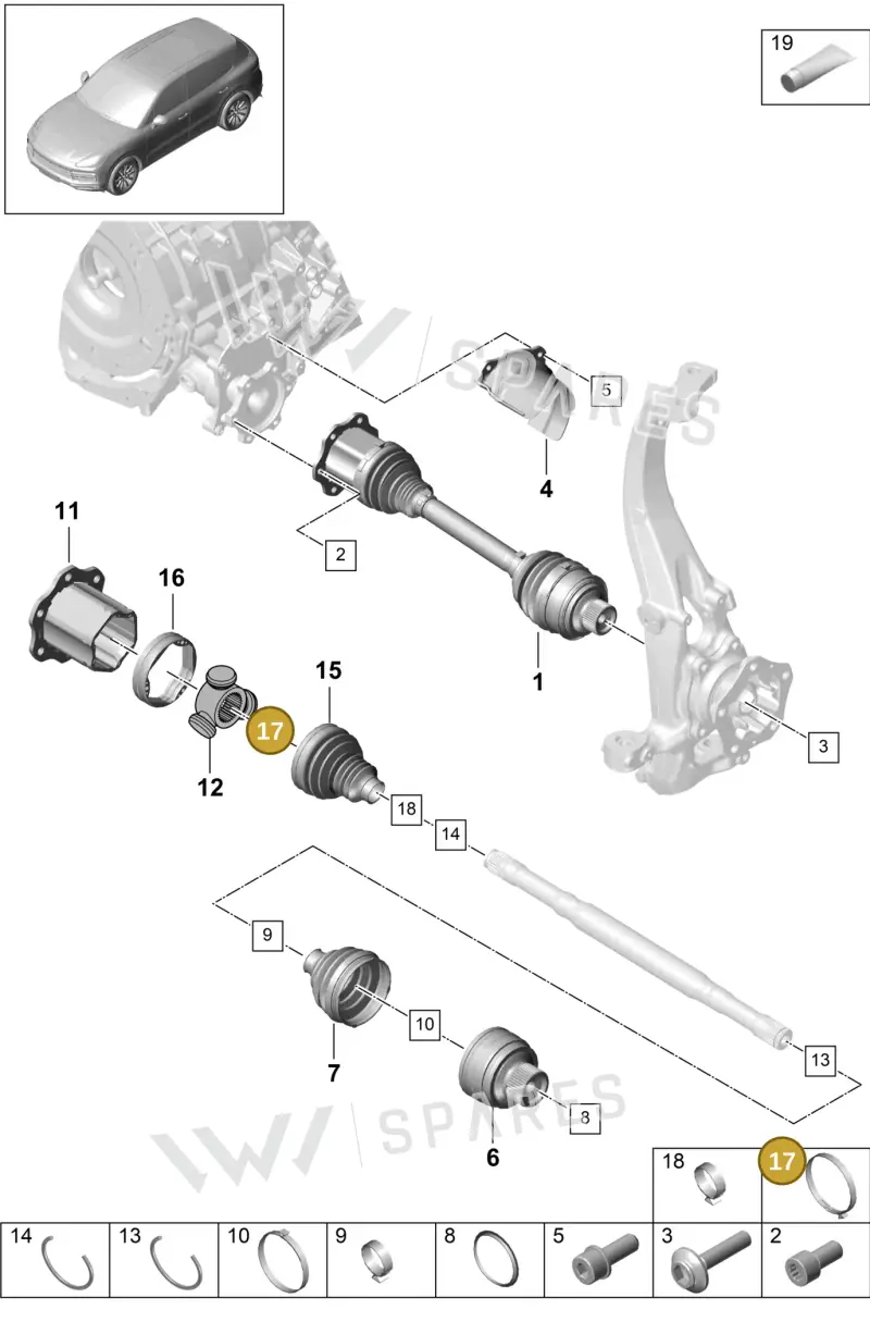 PAC407293 — Porsche Cayenne (2017-2023) diagram p51401030, position 17