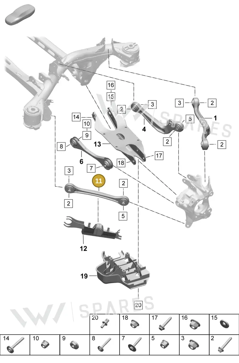 PAC505173 — Porsche Macan (2024-2024) diagram p61501050, position 11