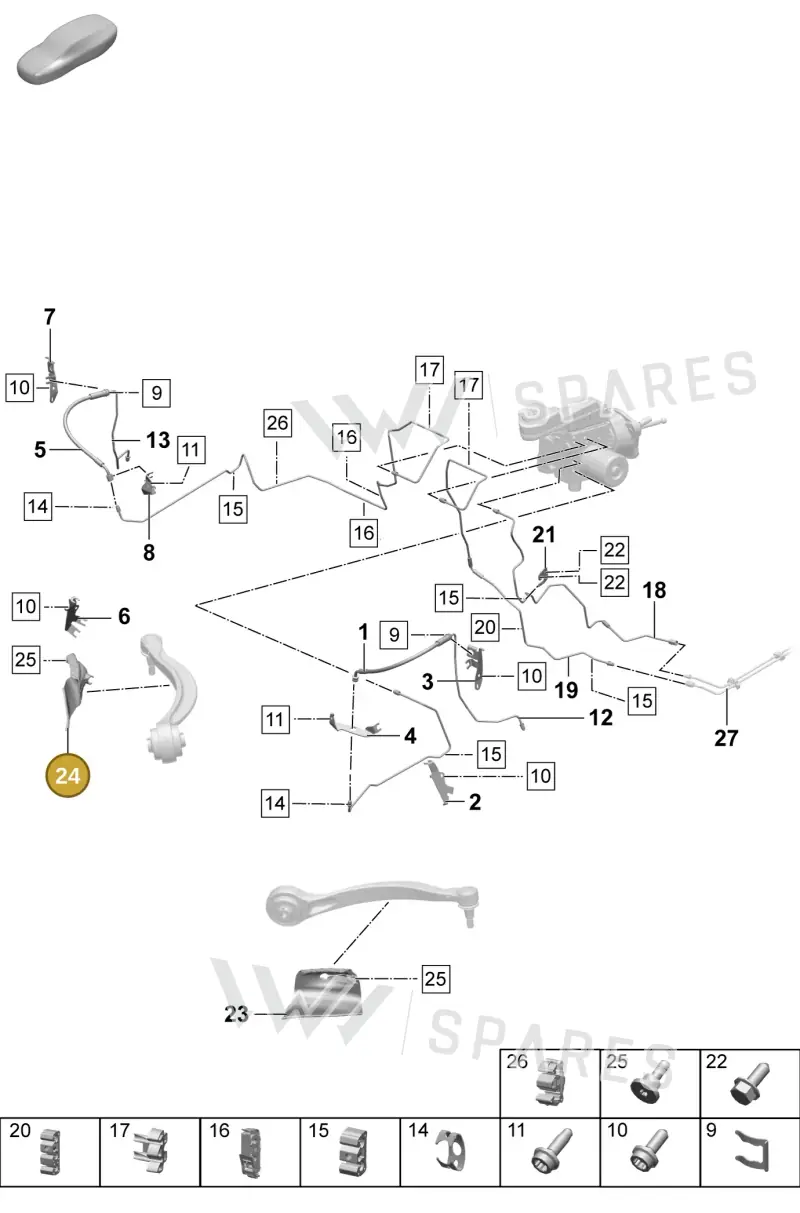 PAC615448 — Porsche Macan (2024-2024) diagram p61604010, position 22+24