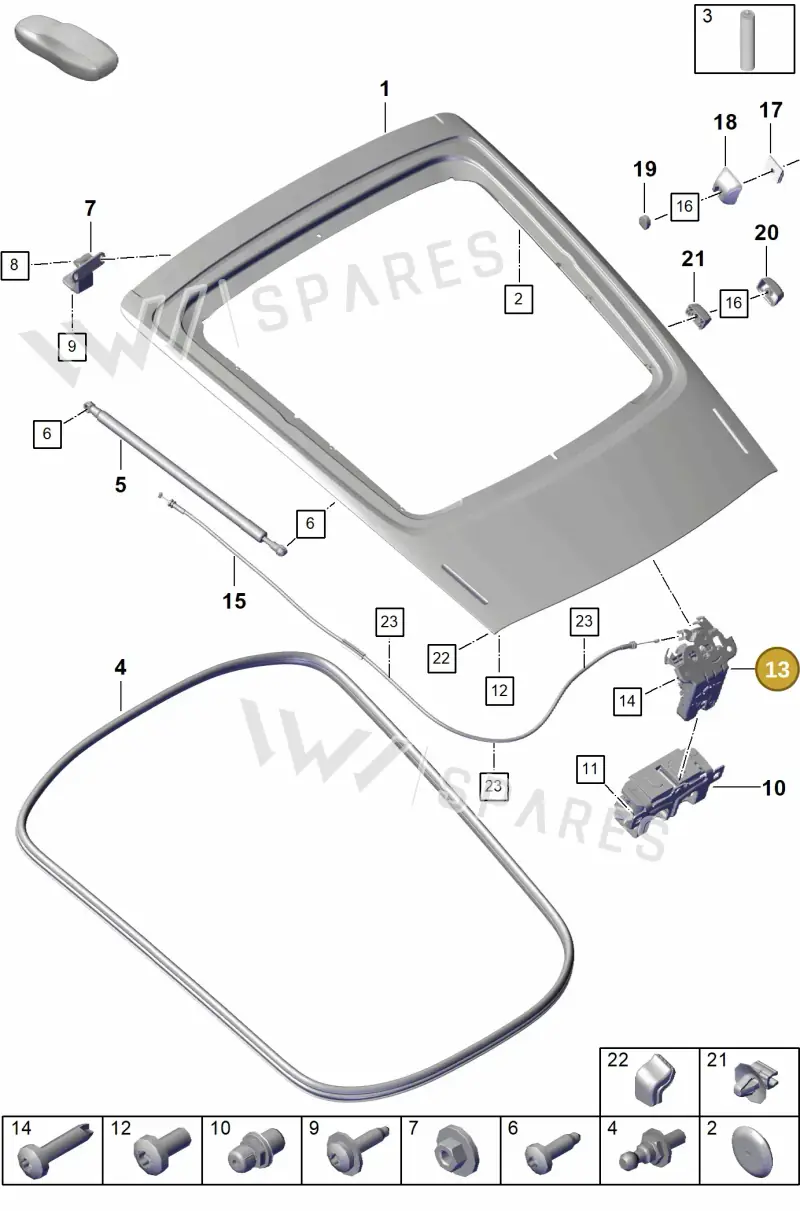 PAC827505 — Porsche Cayman (2019-2022) diagram p55803050, position 13