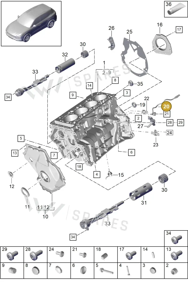 PAC905377 — Porsche Cayenne (2017-2023) diagram p51101060, position 20