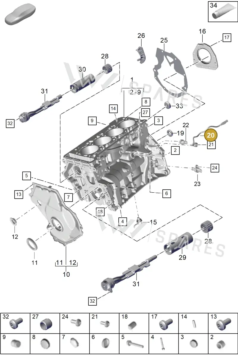 PAC905377 — Porsche Cayenne Coupe (2023-2023) diagram p60101100, position 20