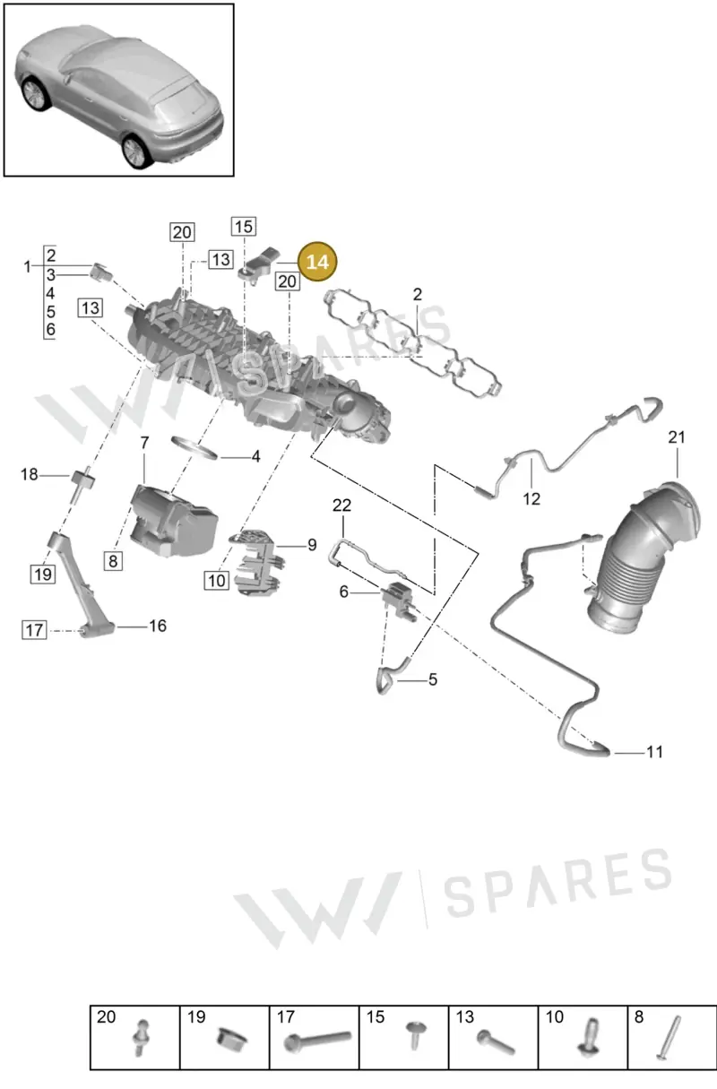 PAC906051F — Porsche Macan (2018-2022) diagram p52000022, position 14