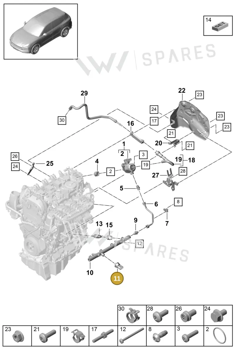 PAC906054 — Porsche Cayenne (2017-2023) diagram p51107010, position 11