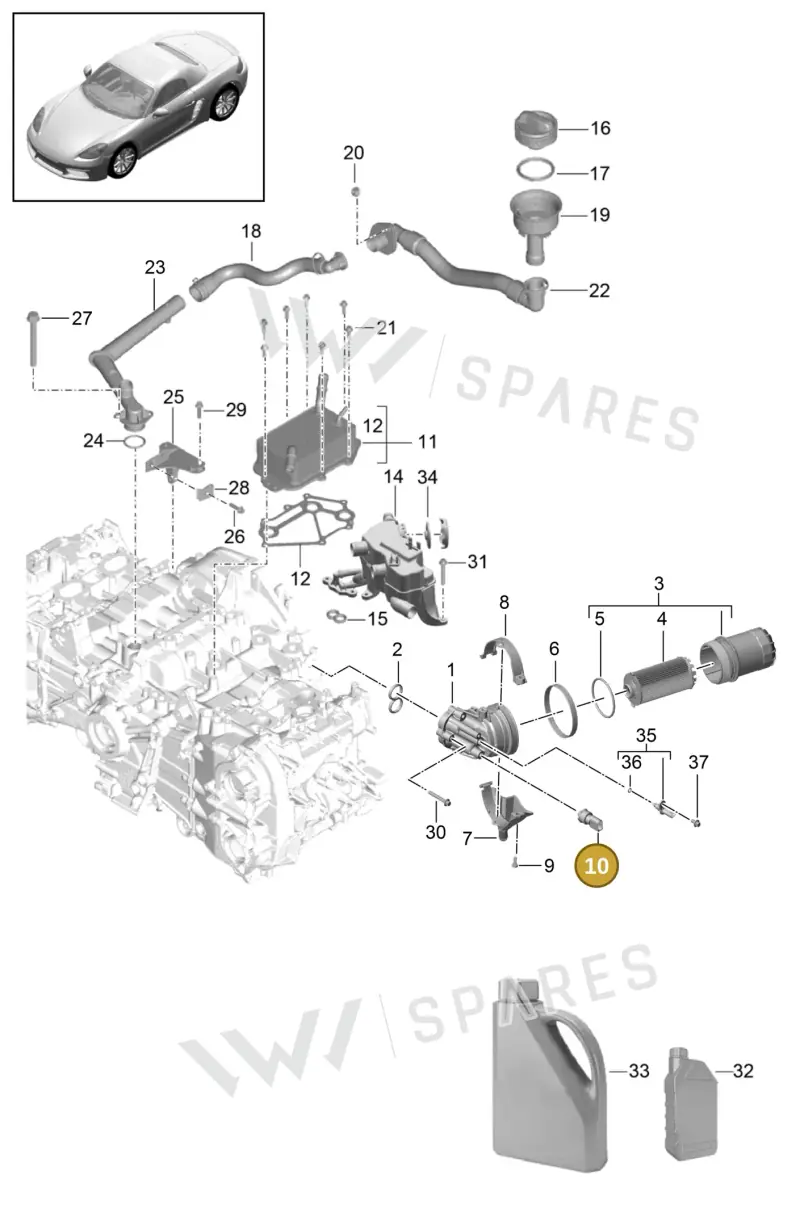 PAC906054A — Porsche Boxster (2016-) diagram p48104005, position 10