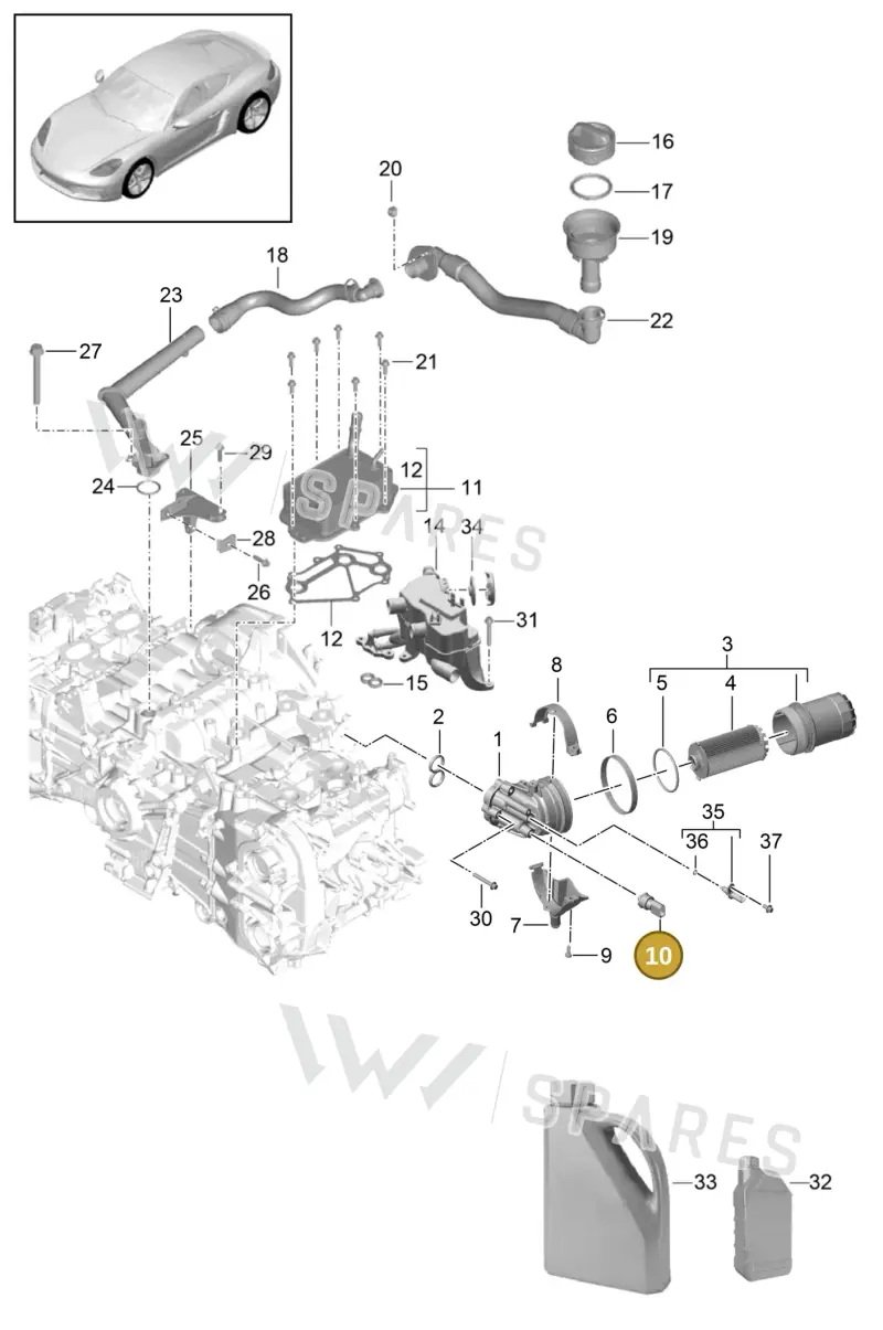 PAC906054A — Porsche Cayman (2016-) diagram p50104005, position 10