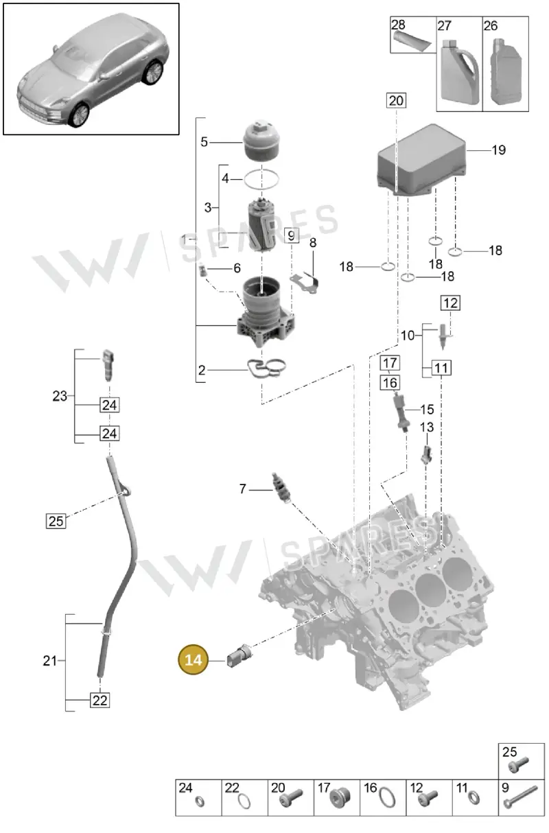 PAC906054A — Porsche Macan R4 TFSI (2018-) diagram p52104100, position 14