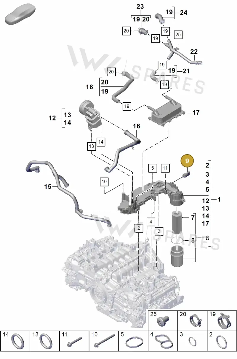 PAC906054A — Porsche Boxster Spyder (2019-) diagram p55104110, position 9