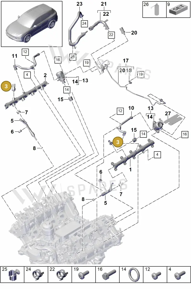 PAC906054E — Porsche Cayenne (2017-2023) diagram p51107000, position 3