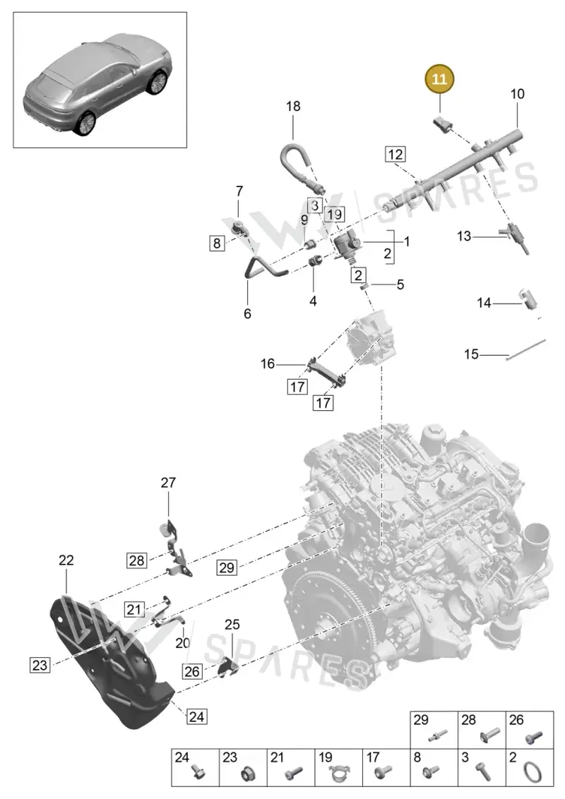 PAC906054 — Porsche Macan (2018-2022) diagram p52000123, position 11