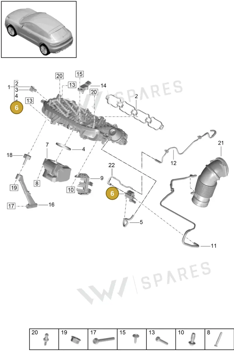 PAC906283 — Porsche Macan (2018-2022) diagram p52000022, position 6