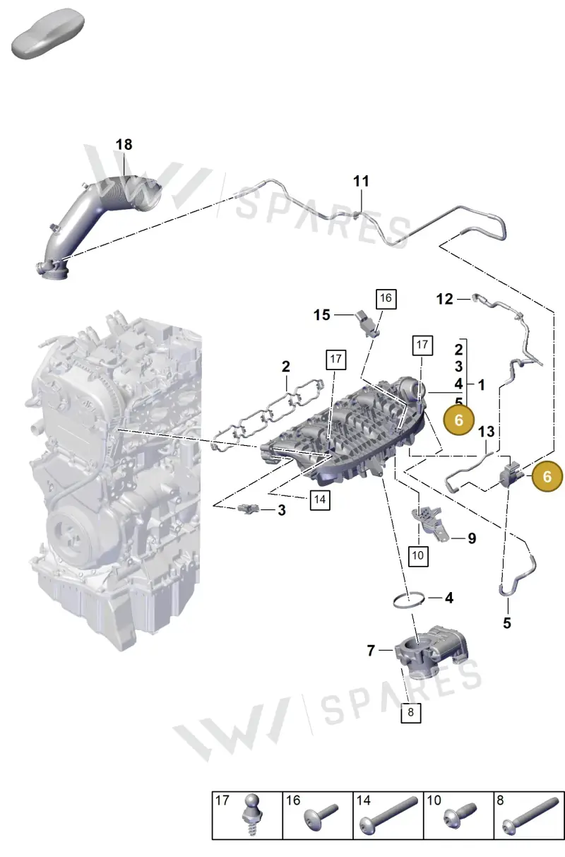 PAC906283 — Porsche Cayenne Coupe (2023-2023) diagram p60107100, position 6
