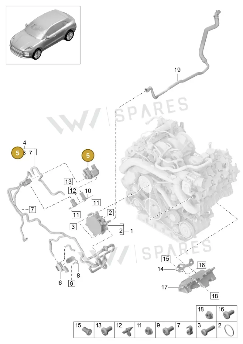 PAC906609 — Porsche Macan (2018-2022) diagram p52000078, position 5
