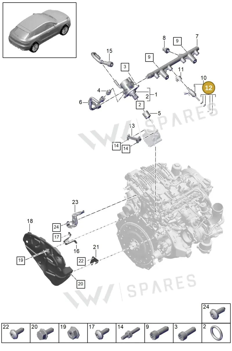 PAC906907A — Porsche Macan (2018-2022) diagram p52000014, position 12