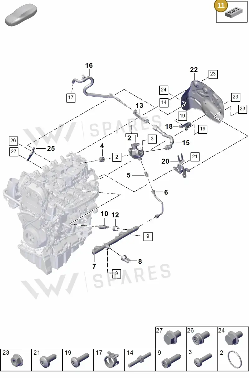 PAC906907 — Porsche Cayenne Coupe (2023-2023) diagram p60107000, position 11