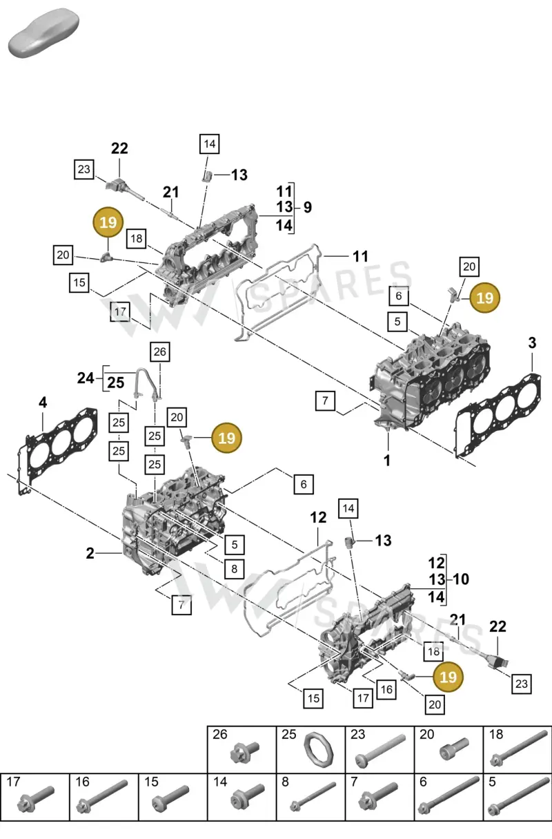PAC907601 — Porsche Boxster Spyder (2019-) diagram p55103000, position 19