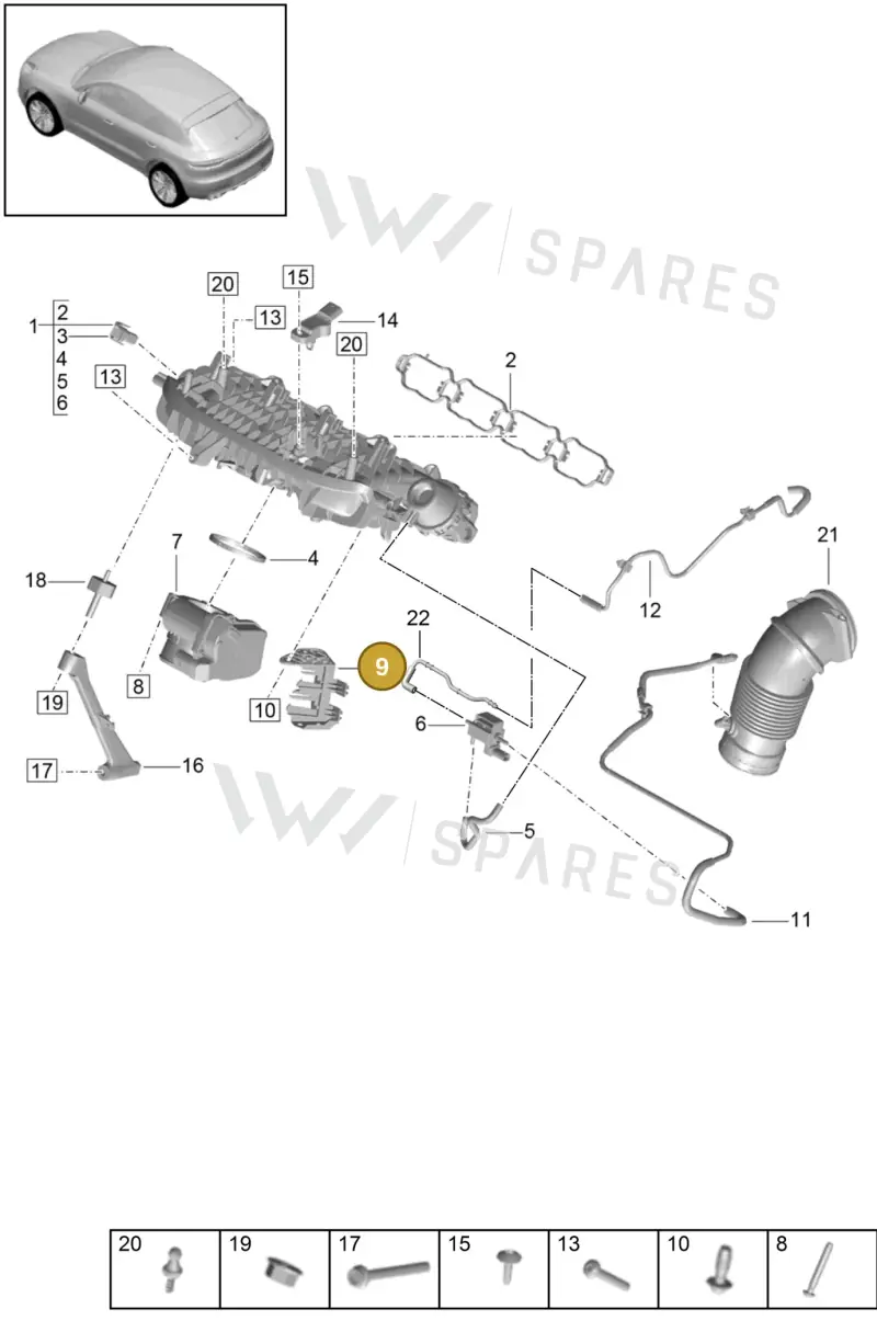 PAC971497 — Porsche Macan (2018-2022) diagram p52000022, position 9