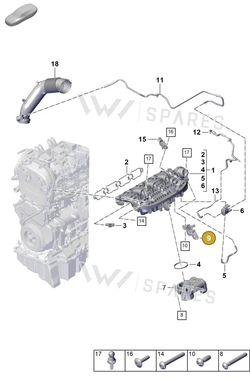 PAC971497 — Porsche Cayenne Coupe (2023-2023) diagram p60107100, position 9