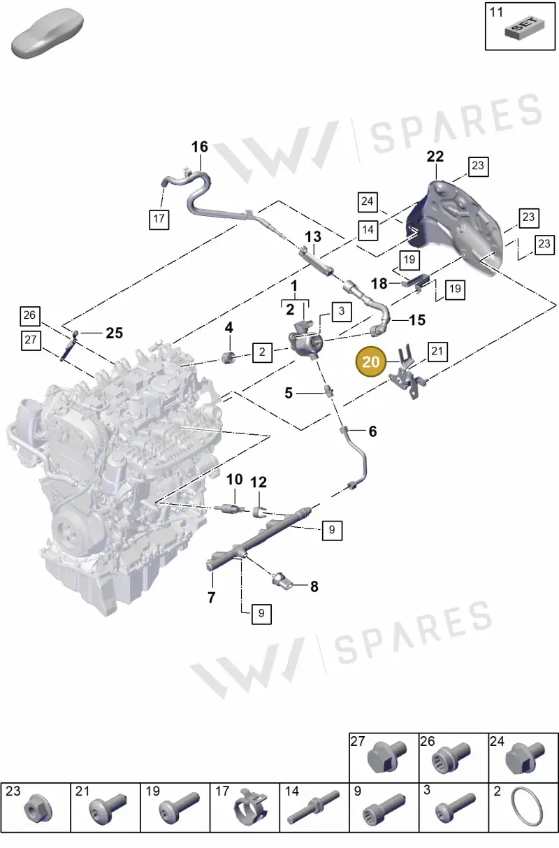 PAC971502B — Porsche Cayenne Coupe (2023-2023) diagram p60107000, position 20