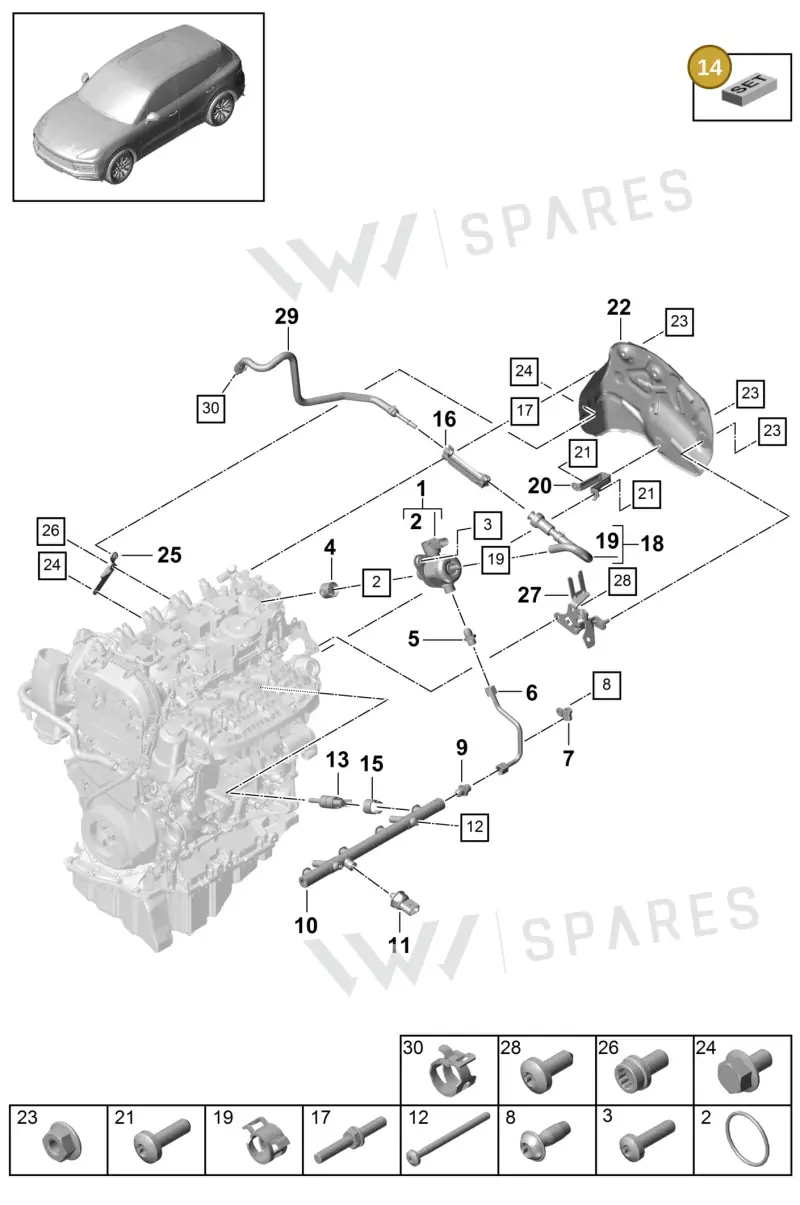 PAC998907 — Porsche Cayenne (2017-2023) diagram p51107010, position 14