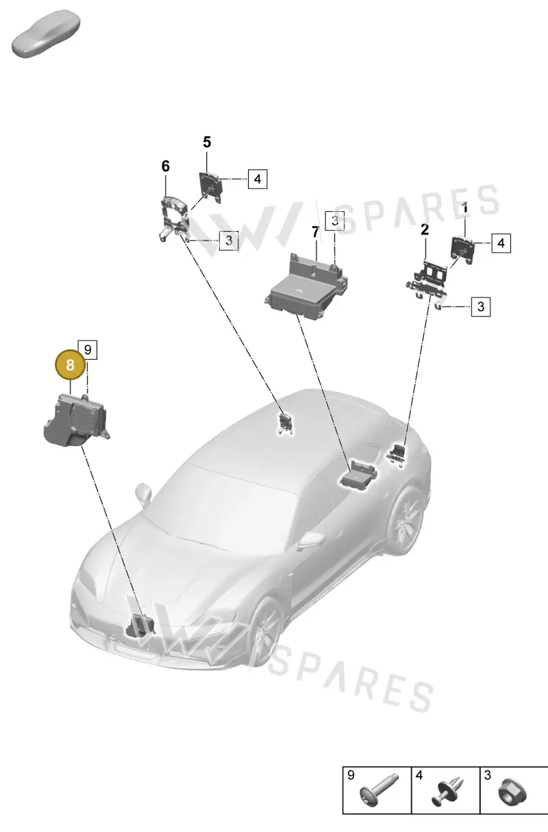 PAD035916B — Porsche Taycan Sport Turismo (2023-2025) diagram p64901600, position 8