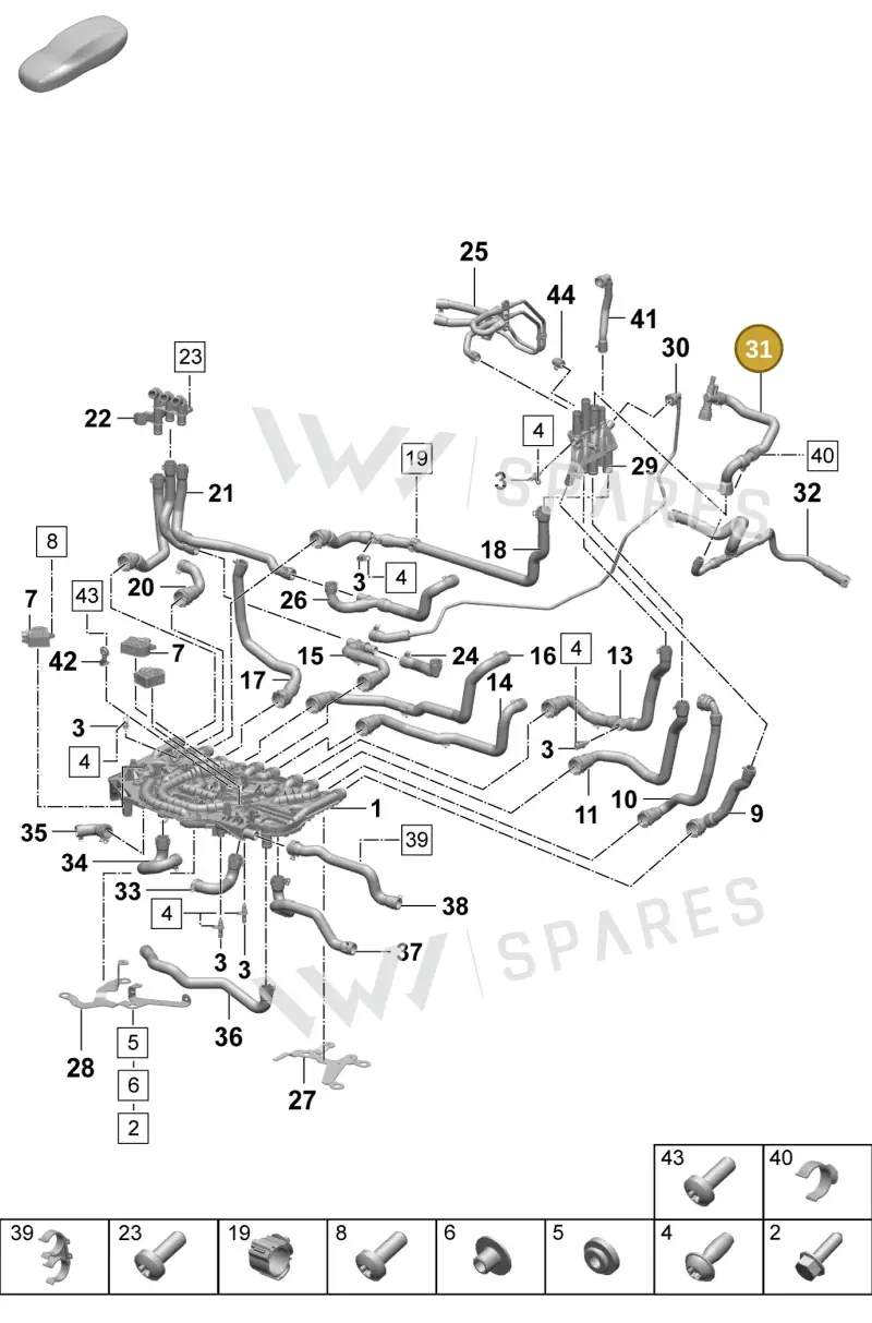 PAD121070 — Porsche Taycan Sport Turismo (2023-2025) diagram p64155050, position 31