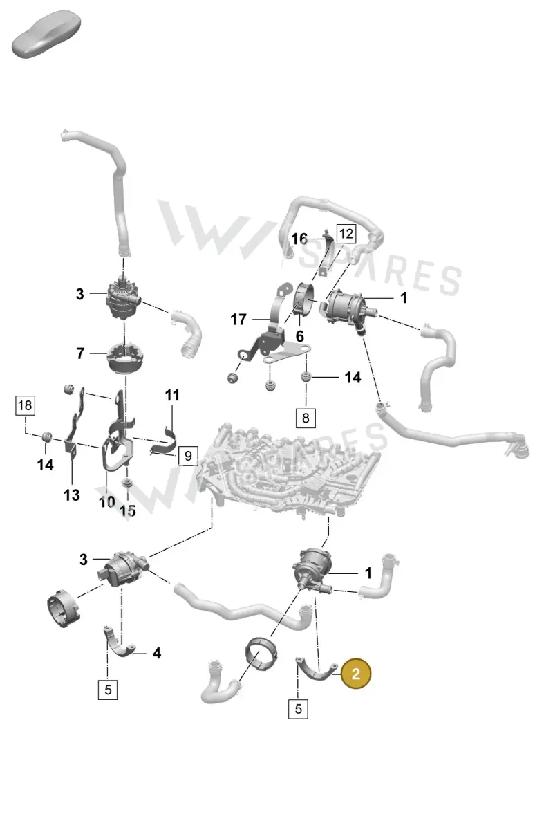 PAD121077 — Porsche Taycan Sport Turismo (2023-2025) diagram p64155000, position 2