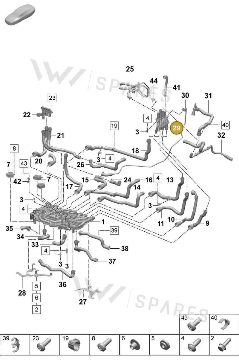 PAD121187B — Porsche Taycan Sport Turismo (2023-2025) diagram p64155050, position 29