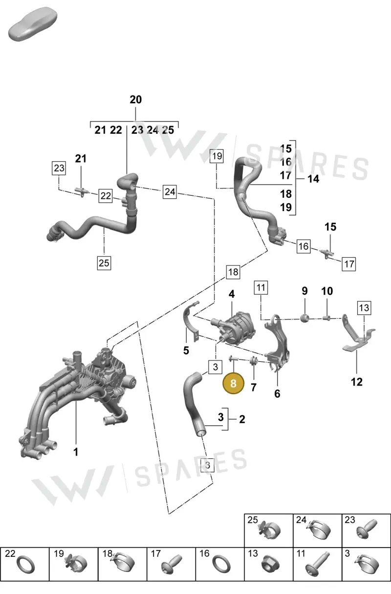 PAD121277 — Porsche Macan (2024-2024) diagram p61155020, position 8