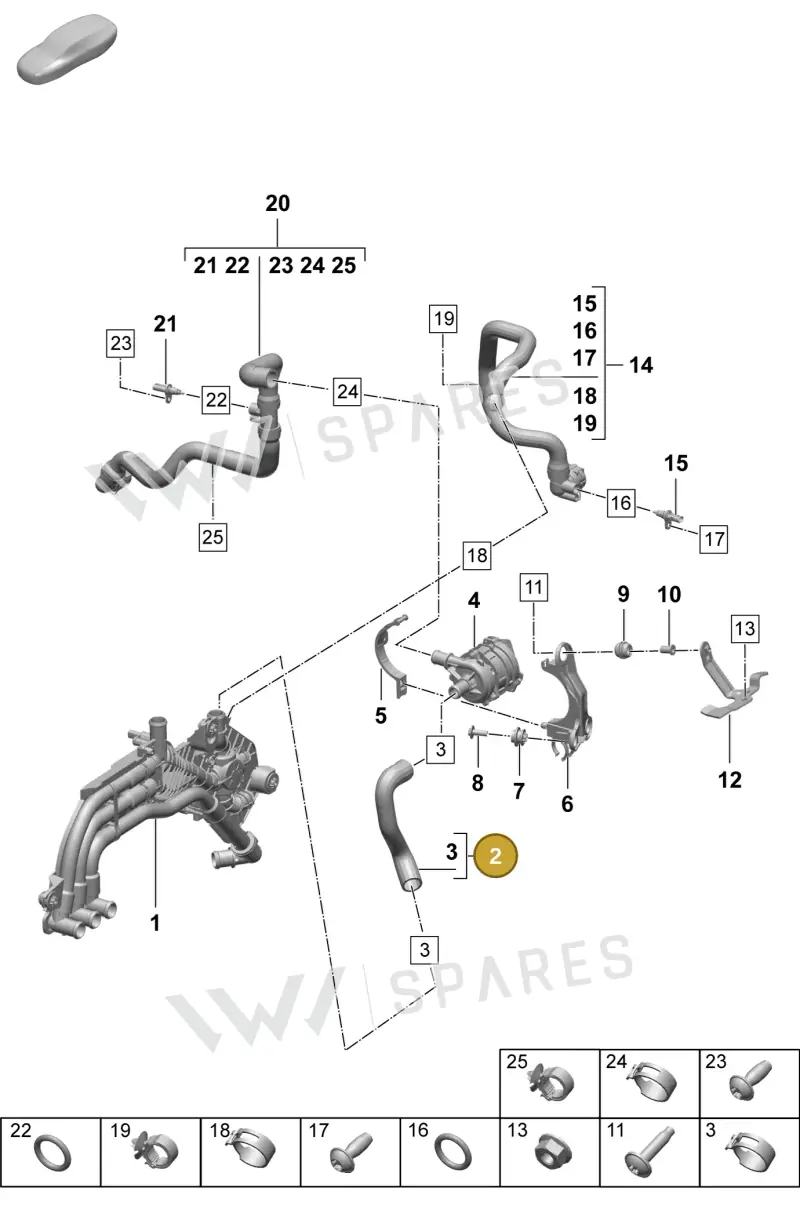 PAD121445A — Porsche Macan (2024-2024) diagram p61155020, position 2