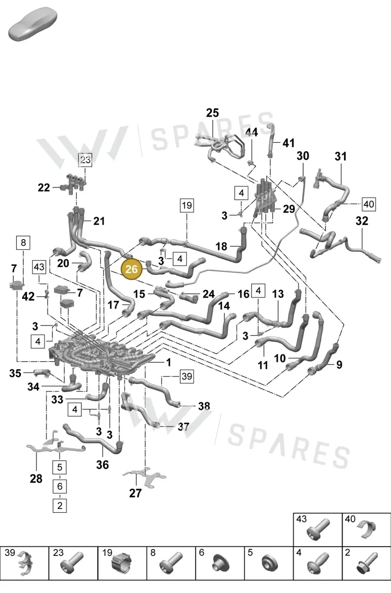 PAD121625A — Porsche Taycan Sport Turismo (2023-2025) diagram p64155050, position 26