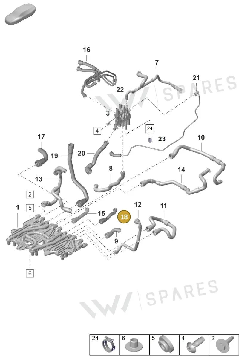 PAD121625 — Porsche Taycan Sport Turismo (2019-2024) diagram p56155050, position 18