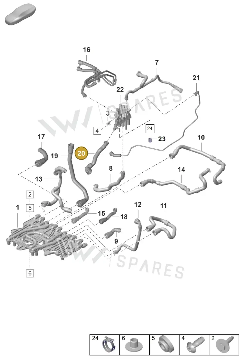 PAD121630 — Porsche Taycan Sport Turismo (2019-2024) diagram p56155050, position 20