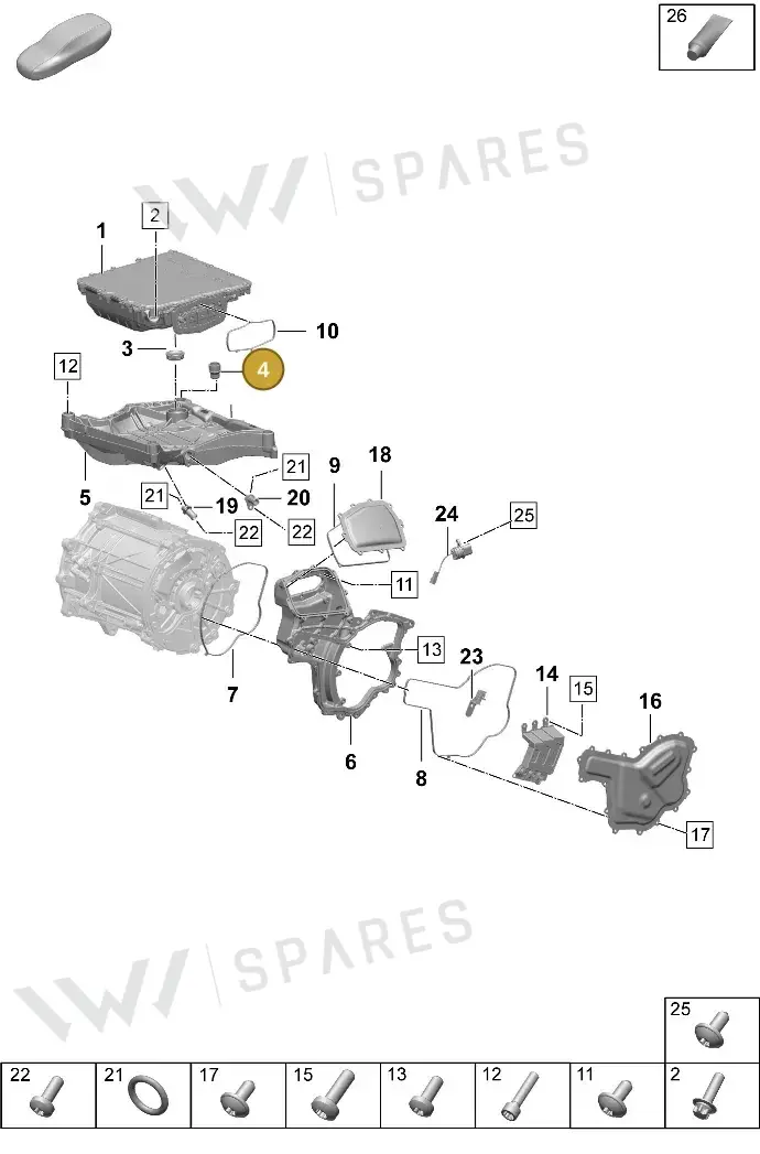 PAD122151 — Porsche Taycan Sport Turismo (2023-2025) diagram p64152060, position 4
