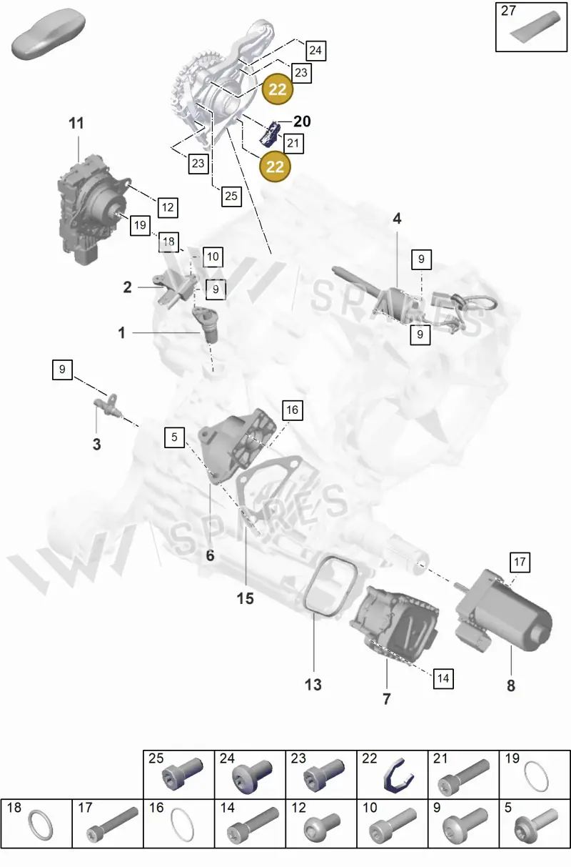 PAD311588 — Porsche Taycan Sport Turismo (2019-2024) diagram p56355200, position 22