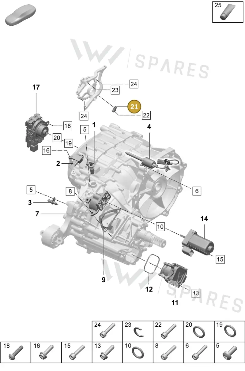 PAD323177 — Porsche Taycan Sport Turismo (2023-2025) diagram p64355200, position 21