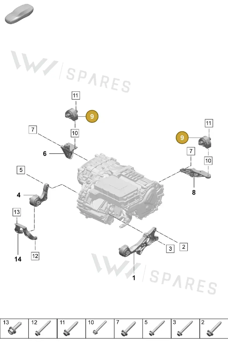 PAD399111 — Porsche Taycan Sport Turismo (2023-2025) diagram p64159050, position 9