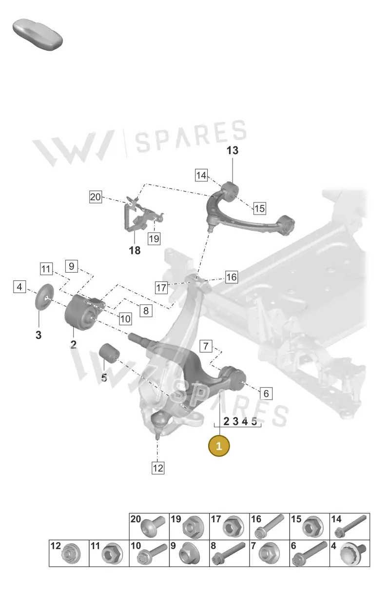 PAD407151 — Porsche Taycan Sport Turismo (2019-2024) diagram p56401050, position 1