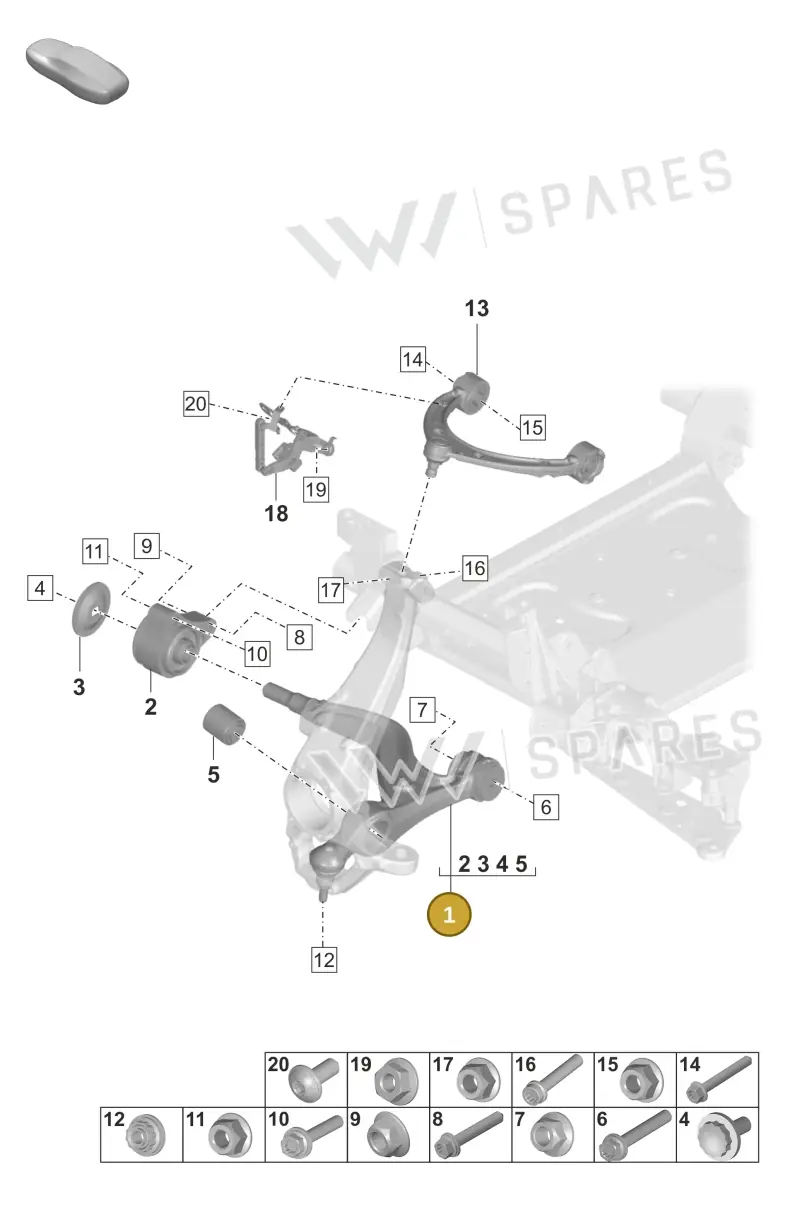 PAD407152 — Porsche Taycan Sport Turismo (2019-2024) diagram p56401050, position 1