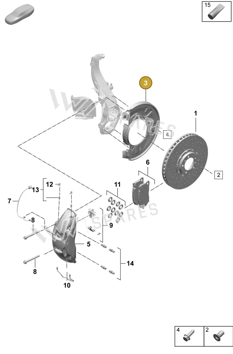 PAD615311A — Porsche Taycan Sport Turismo (2023-2025) diagram p64602300, position 3