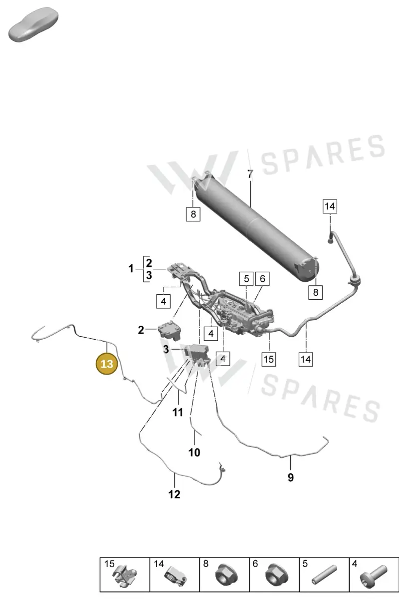 PAD616649A — Porsche Taycan Sport Turismo (2023-2025) diagram p64504000, position 13