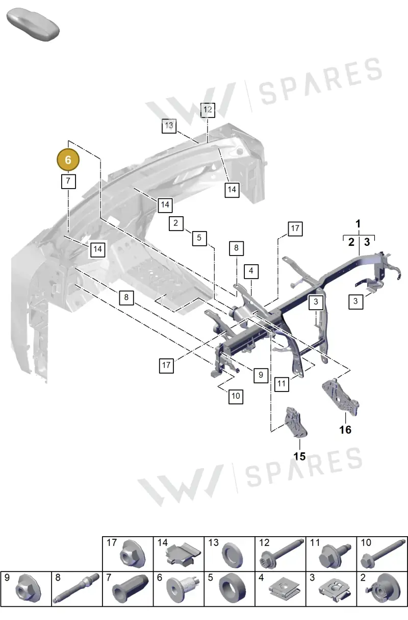 PAD721526A — Porsche Cayenne Coupe (2023-2023) diagram p60809150, position 6