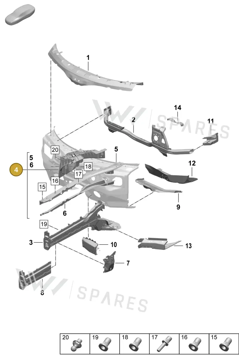 PAD805140GRV — Porsche Taycan Sport Turismo (2023-2025) diagram p64801110, position 4