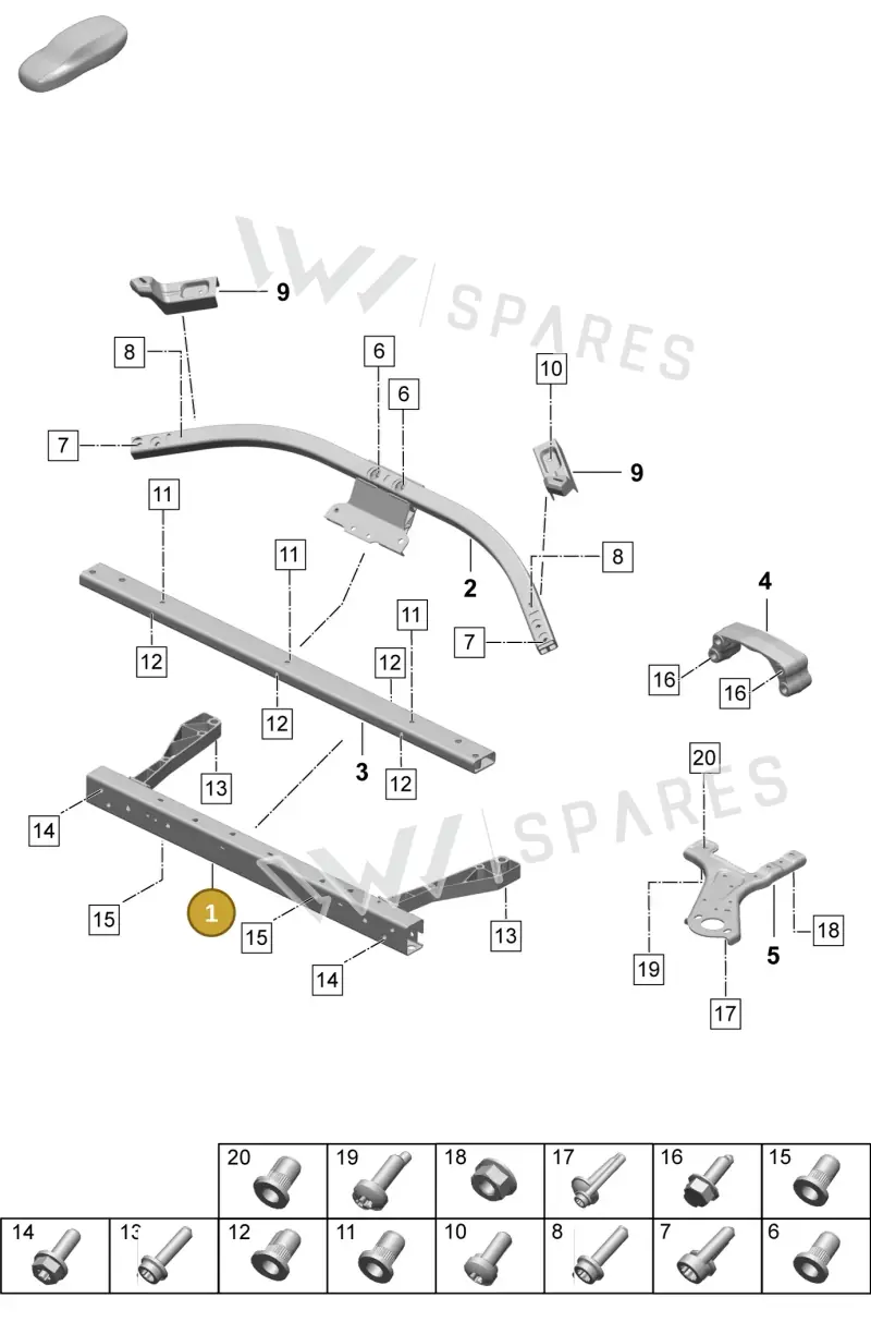 PAD805341A — Porsche Taycan Sport Turismo (2023-2025) diagram p64801150, position 1