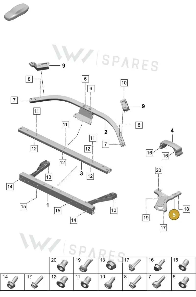 PAD814202 — Porsche Taycan Sport Turismo (2023-2025) diagram p64801150, position 5