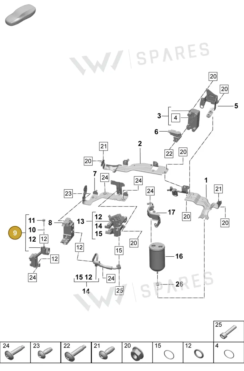 PAD816102B — Porsche Macan (2024-2024) diagram p61814420, position 9
