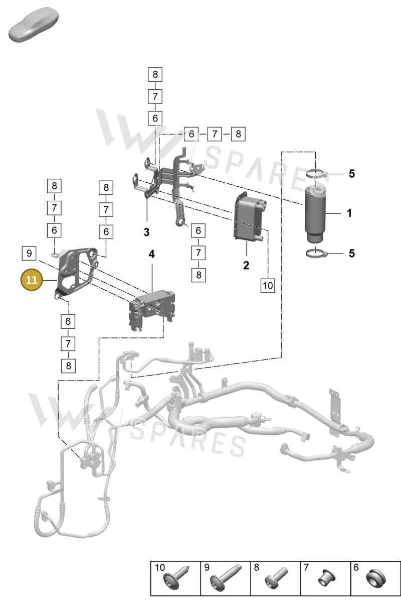 PAD816575 — Porsche Taycan Sport Turismo (2023-2025) diagram p64814450, position 11